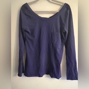 Velvet by Graham & Spencer NWOT Small Women's Long Sleeve Top in Navy Blue